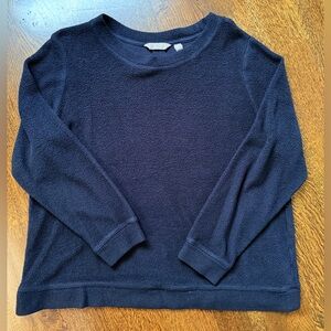 Denim&Co Classic Black Crew Neck Fleece Sweatshirt…